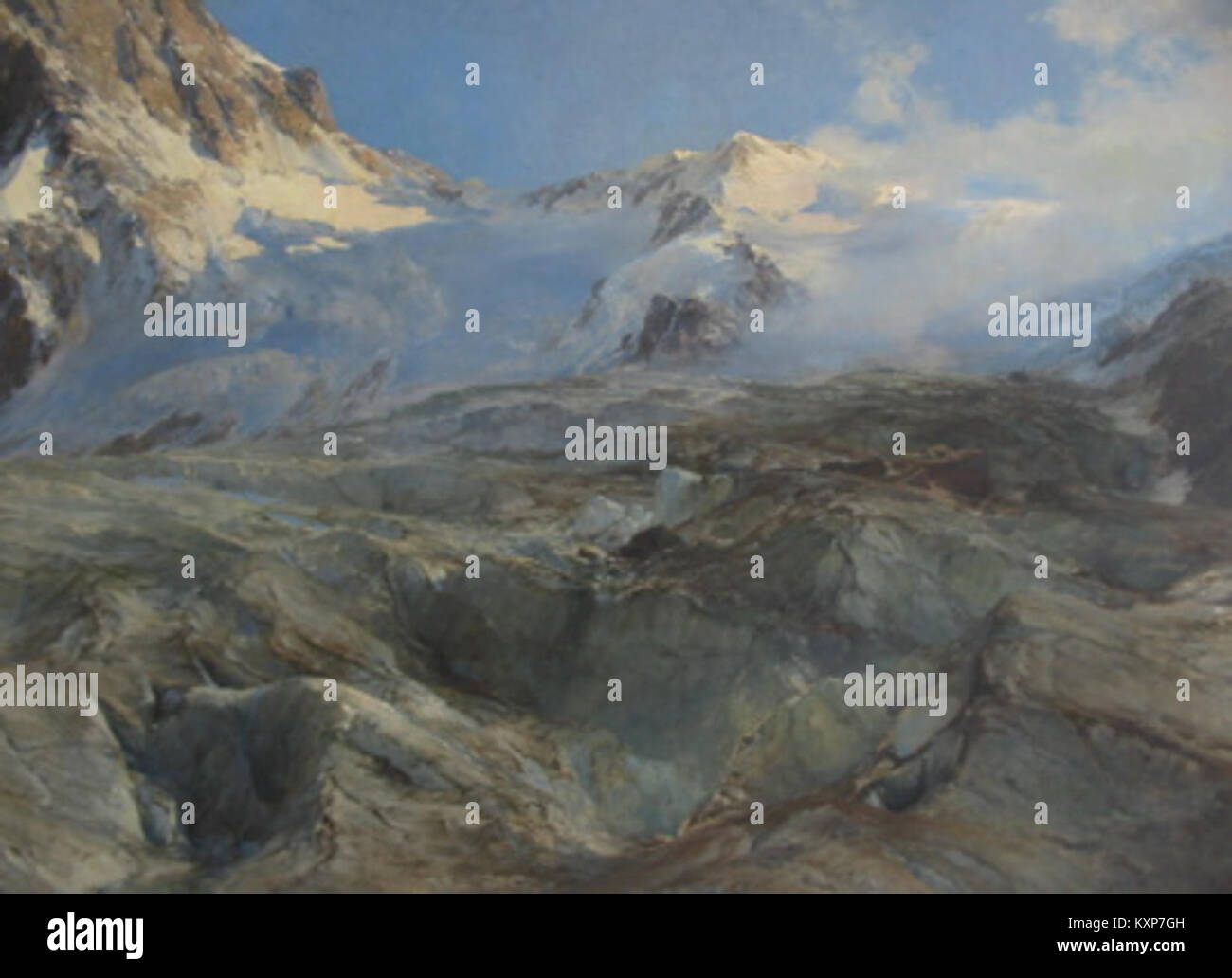 Kunstwerk mit dem Titel „Compton, Blue and Gold“, das eine Komposition zeigt, die Blau- und Goldtöne, Farbkontrast und künstlerisches Design betont. Stockfoto