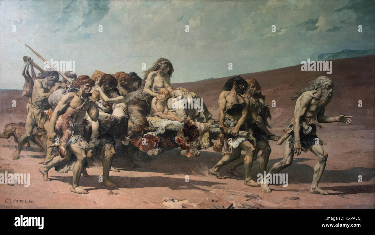 Fernand Cormon war ein französischer Maler, der für seine historischen und mythologischen Szenen bekannt war. Seine Werke, oft dramatisch und detailliert, spiegeln den akademischen Kunststil des 19. Jahrhunderts wider. Stockfoto