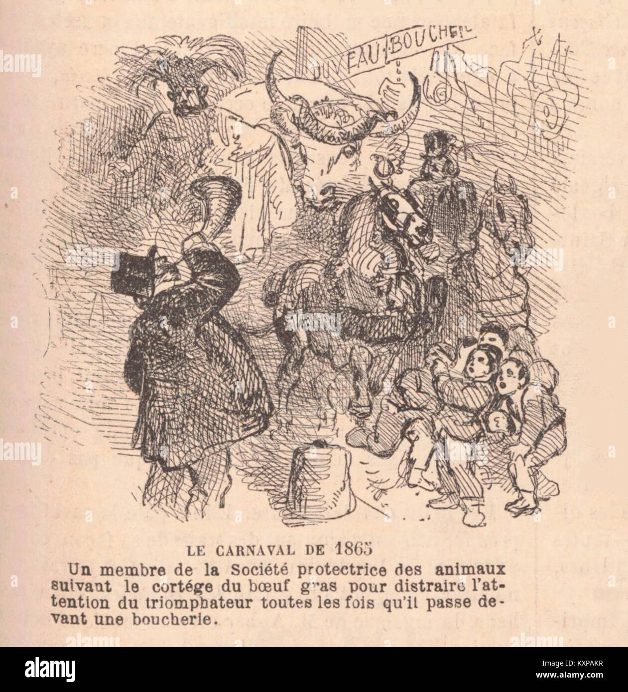 Eine 1865 in Le Monde Illustré veröffentlichte Illustration von Edmond Morin und Zede, die eine historische Szene mit künstlerischer und kultureller Bedeutung darstellt. Stockfoto