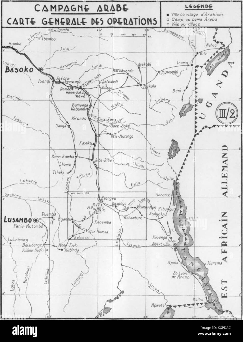 Campagne arabe bezieht sich auf die Arabische Kampagne, eine historische Militäroperation, an der arabische Streitkräfte beteiligt sind. Der erwähnte General war wahrscheinlich in bedeutende regionale Konflikte verwickelt, die den historischen militärischen Kontext in der arabischen Welt prägten. Stockfoto