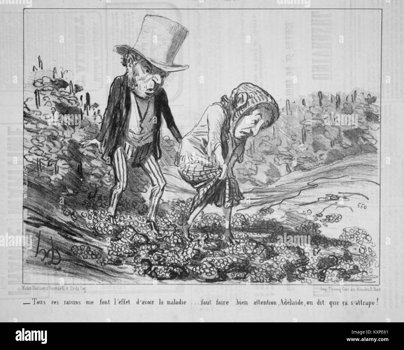 Brooklyn Museum - Alle diese Trauben zu haben scheinen Gefallen Abb... (Tous ces Rosinen mich Font l'effet d'avoir la Maladie...) - Honoré Daumier Stockfoto