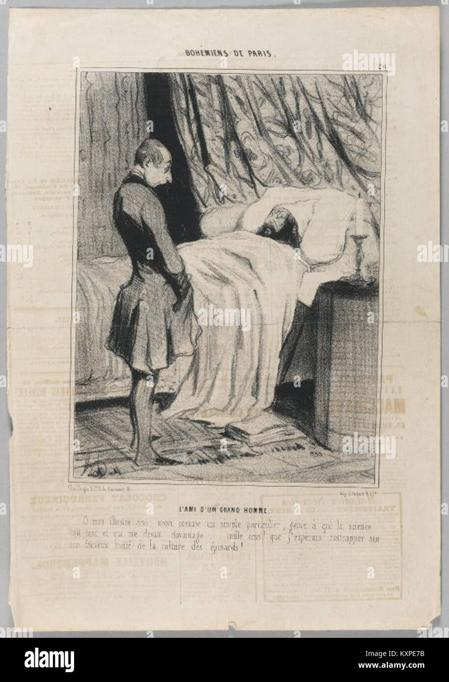 Honoré Daumiers „L'Ami d'un Grand Homme“ thematisiert soziale und politische Themen und zeigt die Kritik des Künstlers an gesellschaftlichen Strukturen. Das Werk ist Teil der Sammlung im Brooklyn Museum. Stockfoto