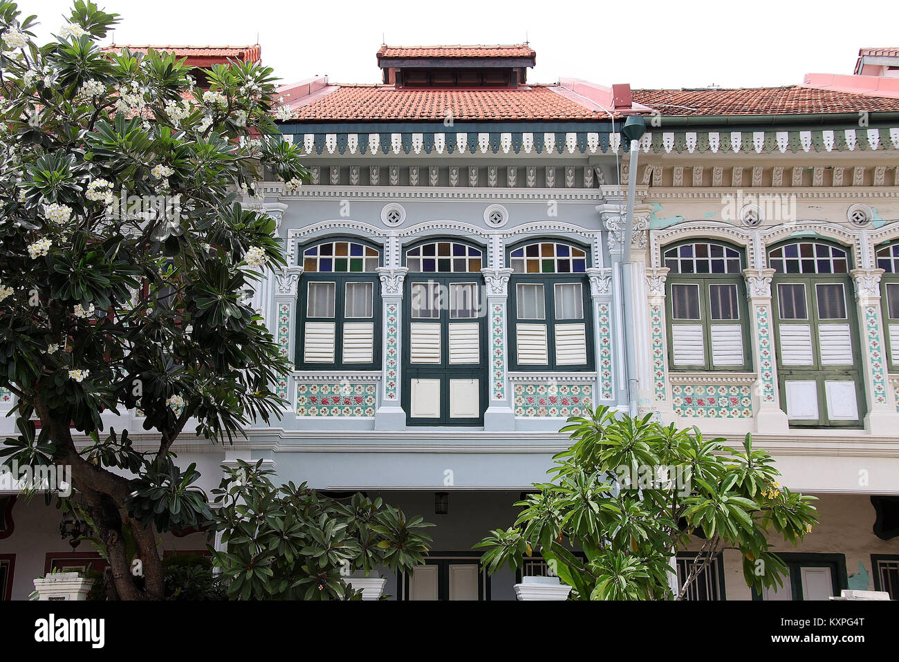 Peranakan Erbe Architektur im Zoo Chiat in Singapur Stockfoto