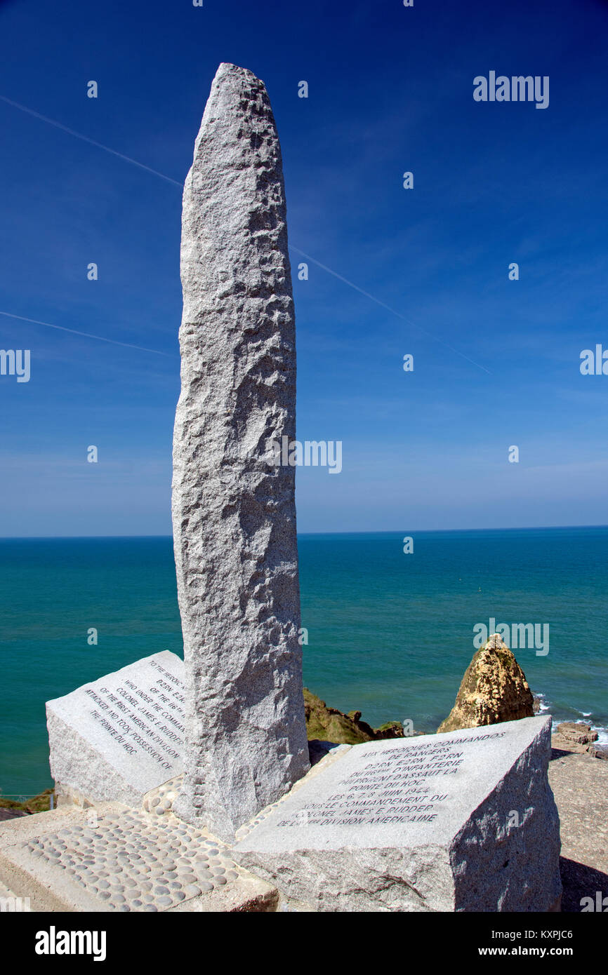 Weltkrieg Pointe du Hoc Ranger Denkmal Stockfoto