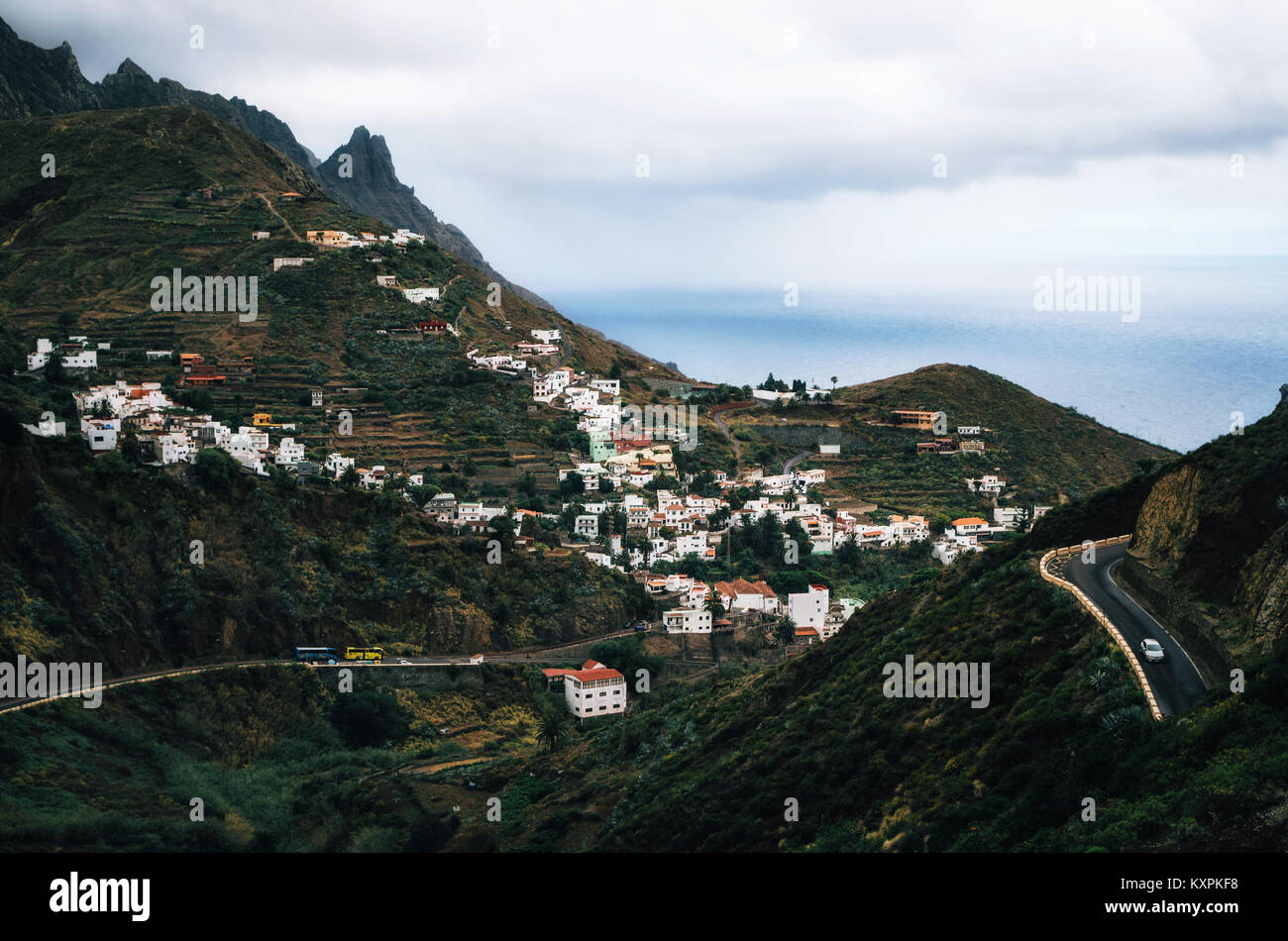 Mystische Landschaft von taganana Dorf im Norden von Teneriffa. Kanarische Inseln, Spanien Stockfoto