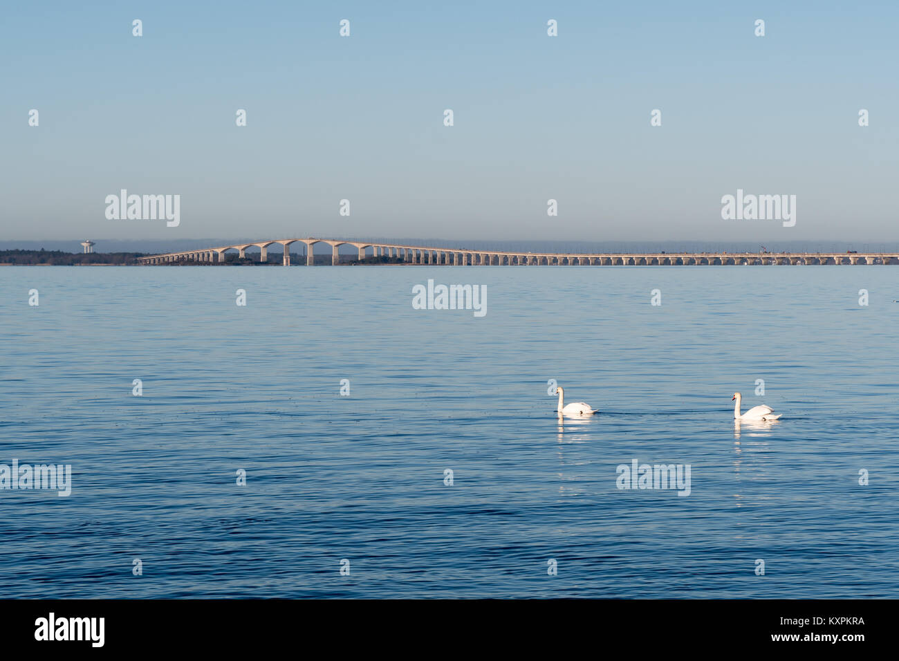 Friedliche Aussicht am Oland Brücke in Schweden, verbinden die Insel Oland mit Festland Schweden Stockfoto