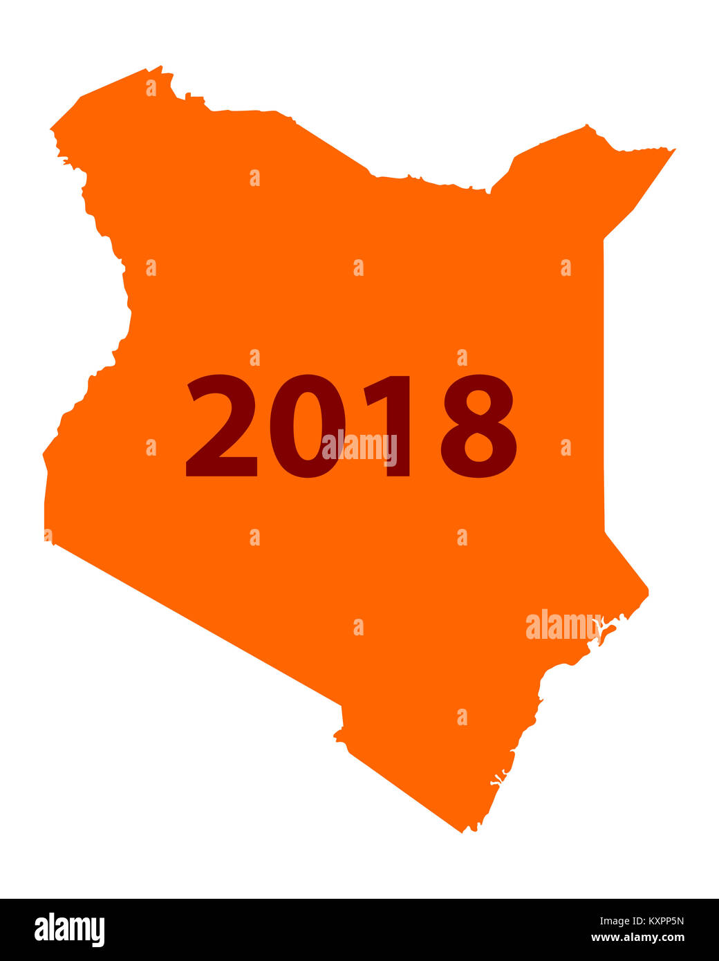 Karte von Kenia 2018 Stockfoto