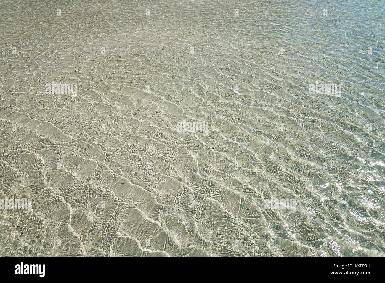 Sonne auf dem Wasser im Meer, See, Ozean. Die Beschaffenheit des Wassers. Stockfoto