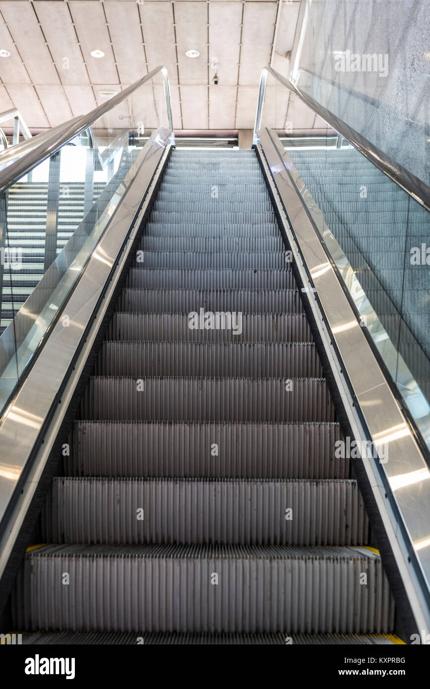 Mechanische Rolltreppe. Stockfoto