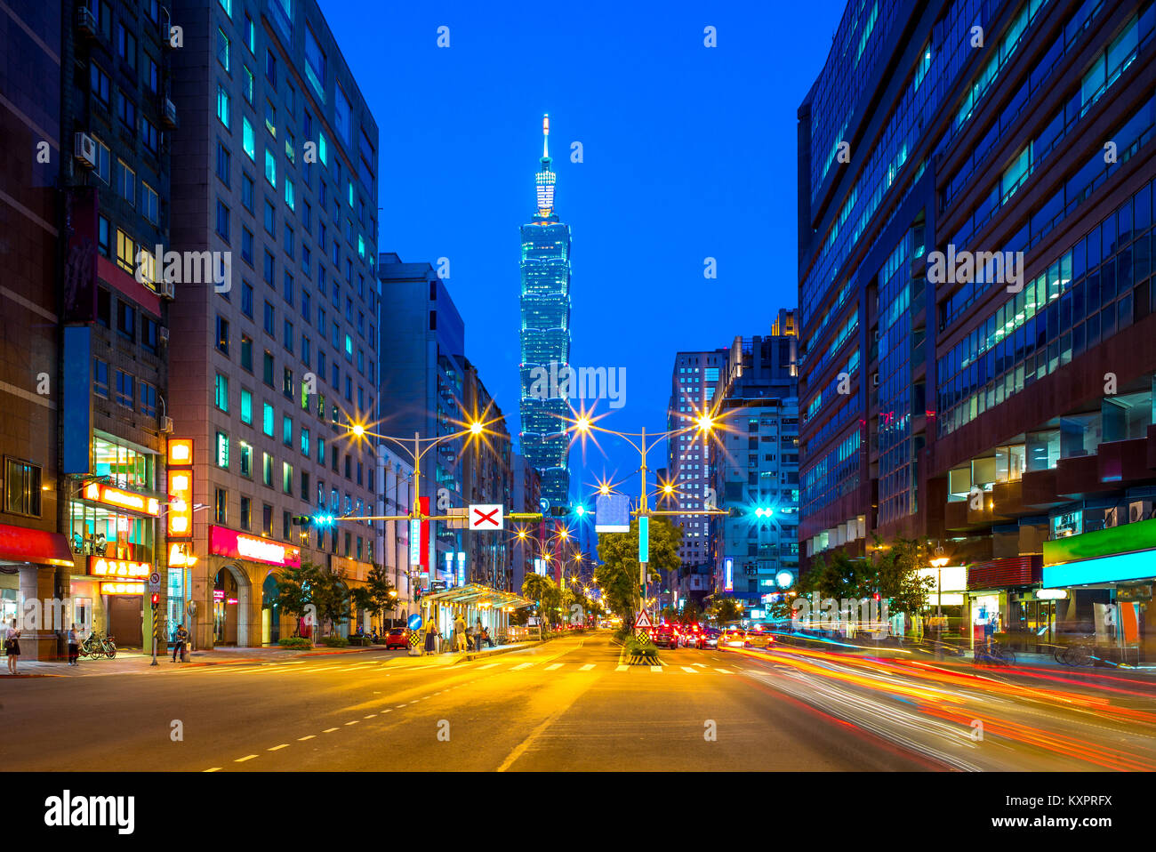 Nacht Szene der Stadt Taipei Stockfoto