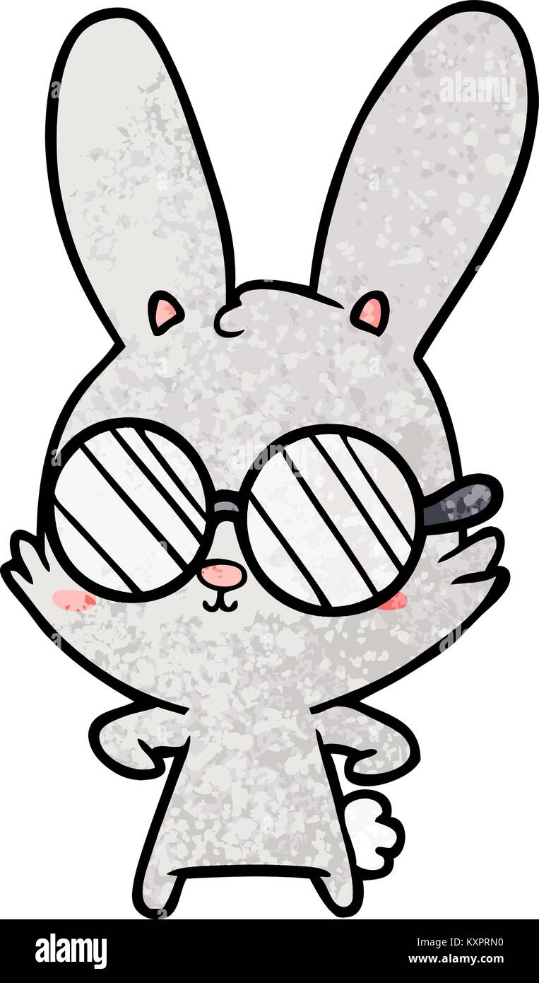 Cute cartoon Hase mit Brille Stock-Vektorgrafik - Alamy