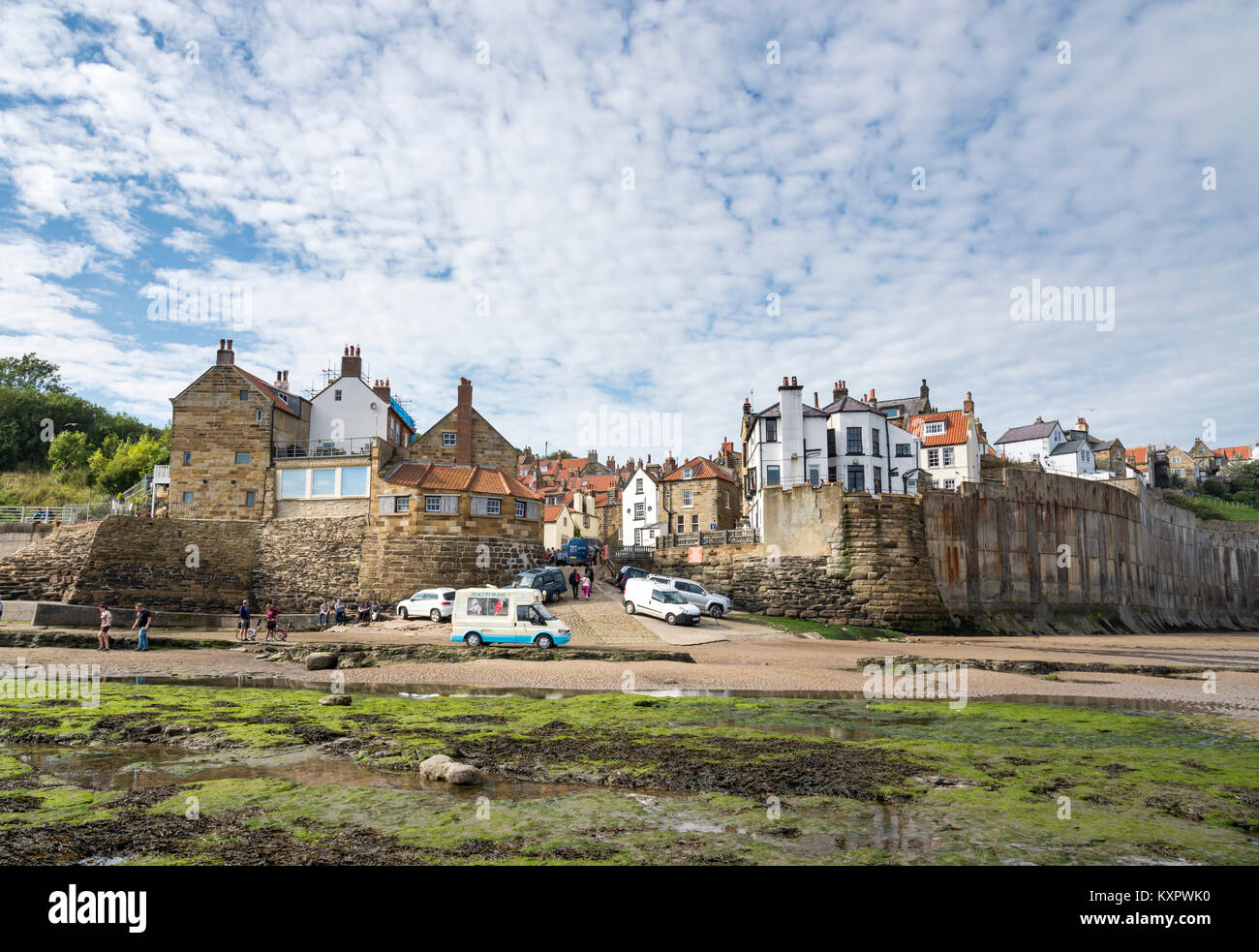 Robin Hood's Bay an der Ostküste von North Yorkshire, England. Stockfoto