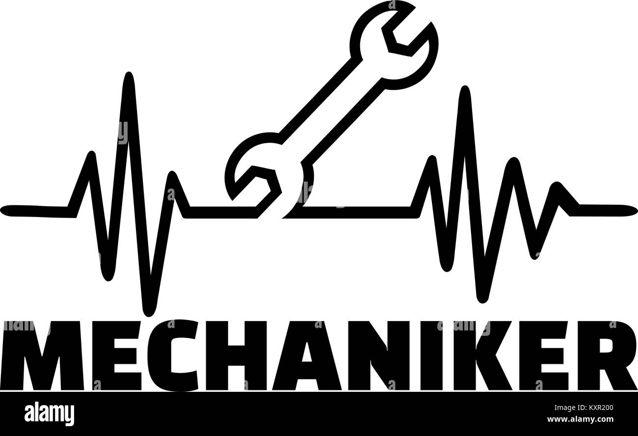 Schraubendreher Herzschlag und den deutschen Mechaniker Stock Vektor