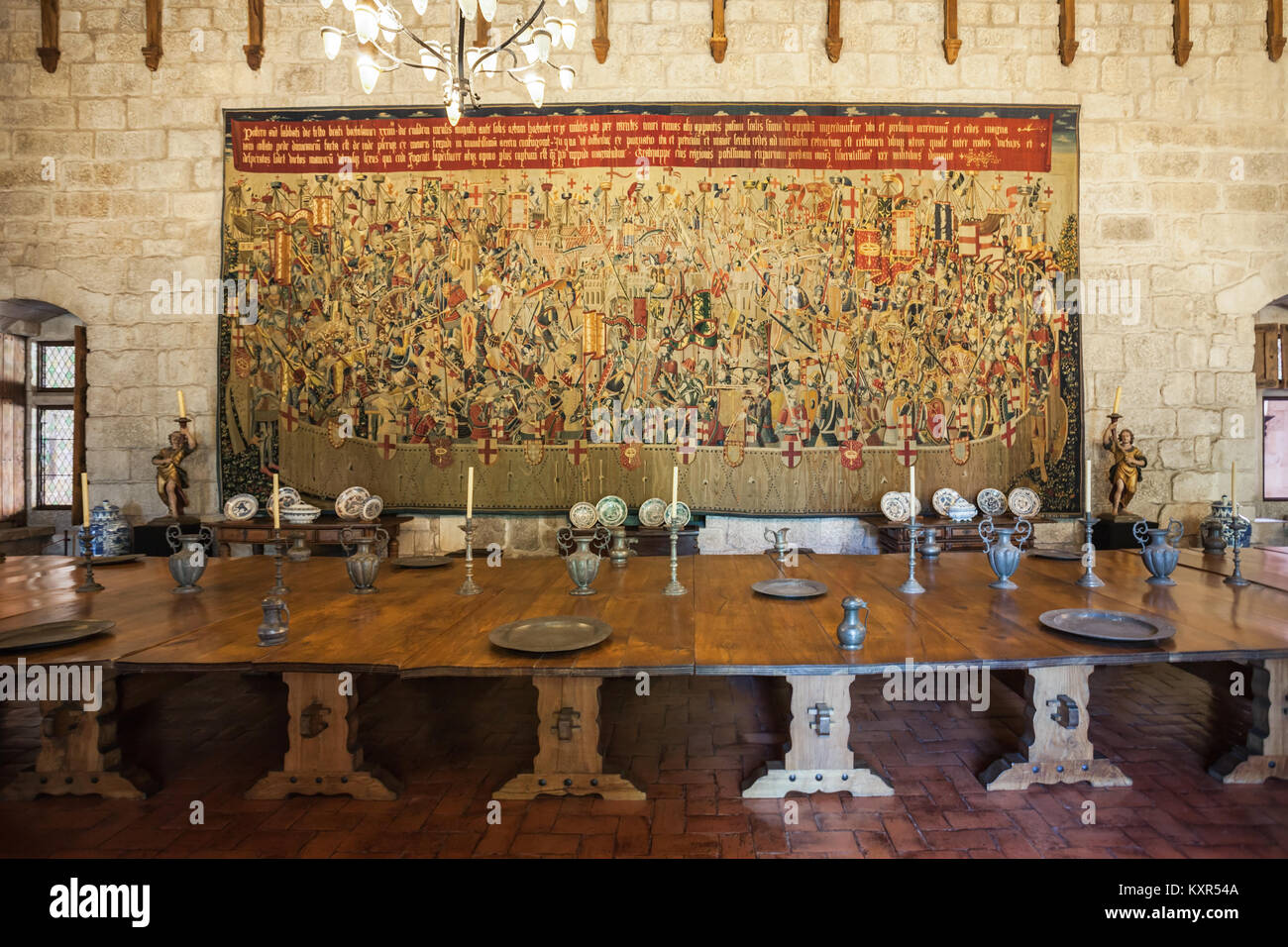 GUIMARAES, PORTUGAL - 11. Juli: Im Palast der Duques von Braganza am 11. Juli 2014 in Guimaraes, Portugal Stockfoto