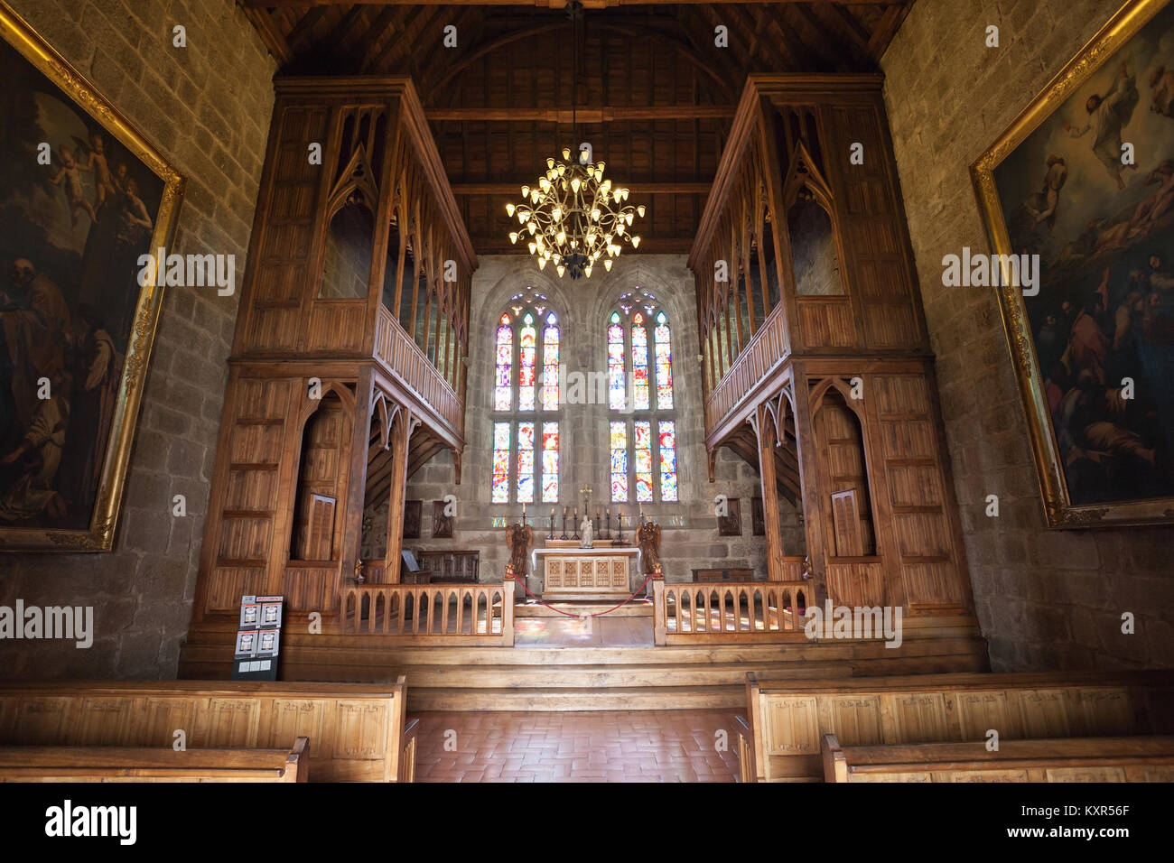 GUIMARAES, PORTUGAL - 11. Juli: Im Palast der Duques von Braganza am 11. Juli 2014 in Guimaraes, Portugal Stockfoto