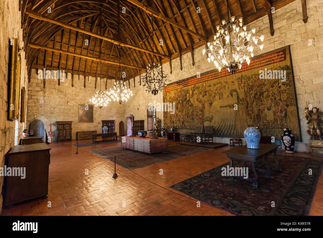 GUIMARAES, PORTUGAL - 11. Juli: Im Palast der Duques von Braganza am 11. Juli 2014 in Guimaraes, Portugal Stockfoto