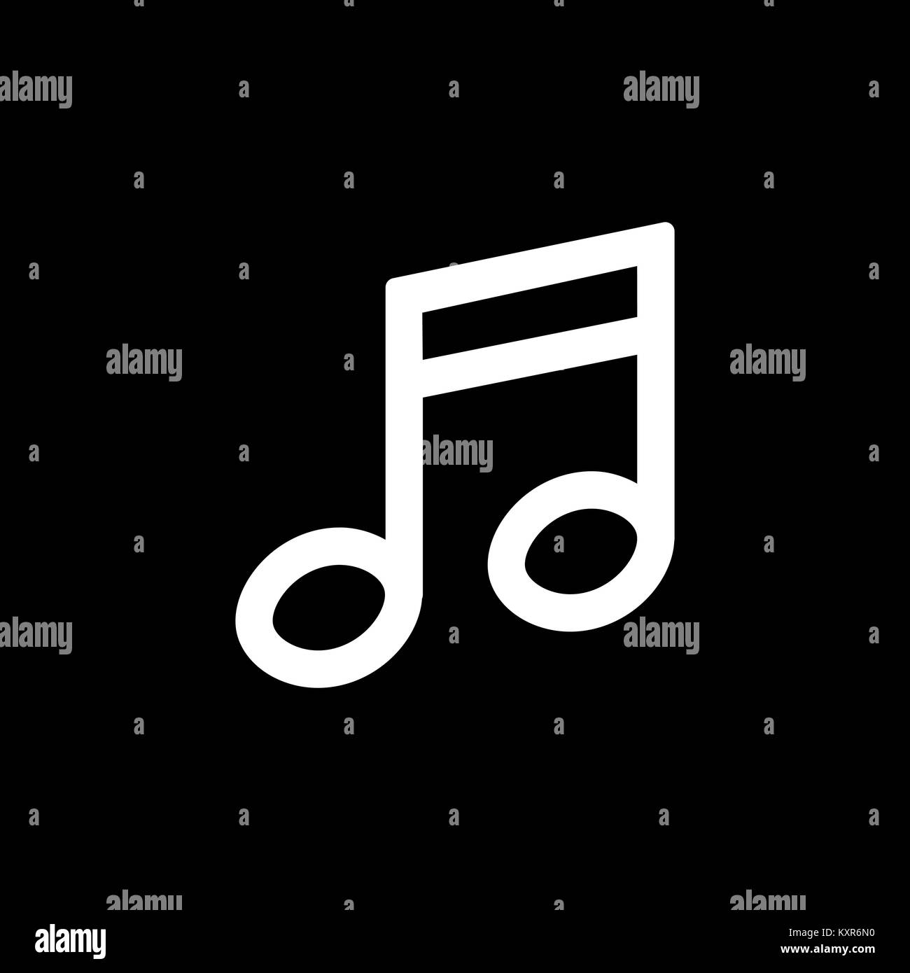 Symbol Musiknote für einfache Flat Style ui Design. Stock Vektor