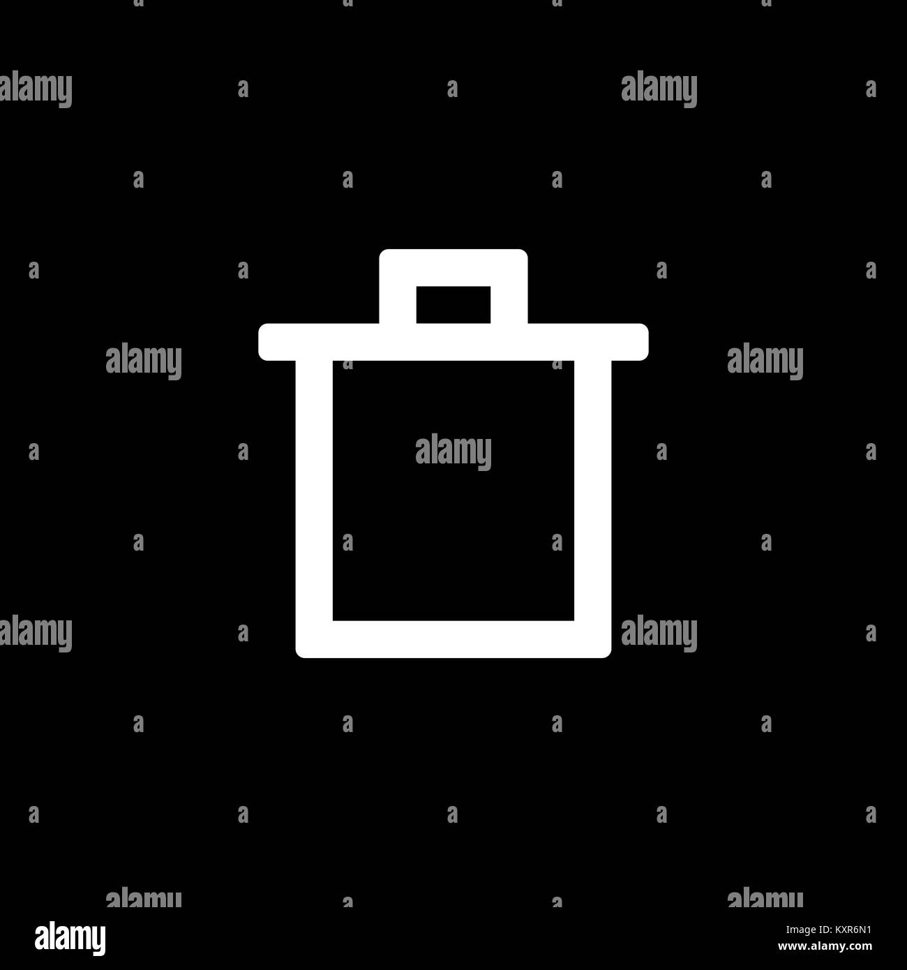 Papierkorbsymbol für einfache Flat Style ui Design. Stock Vektor