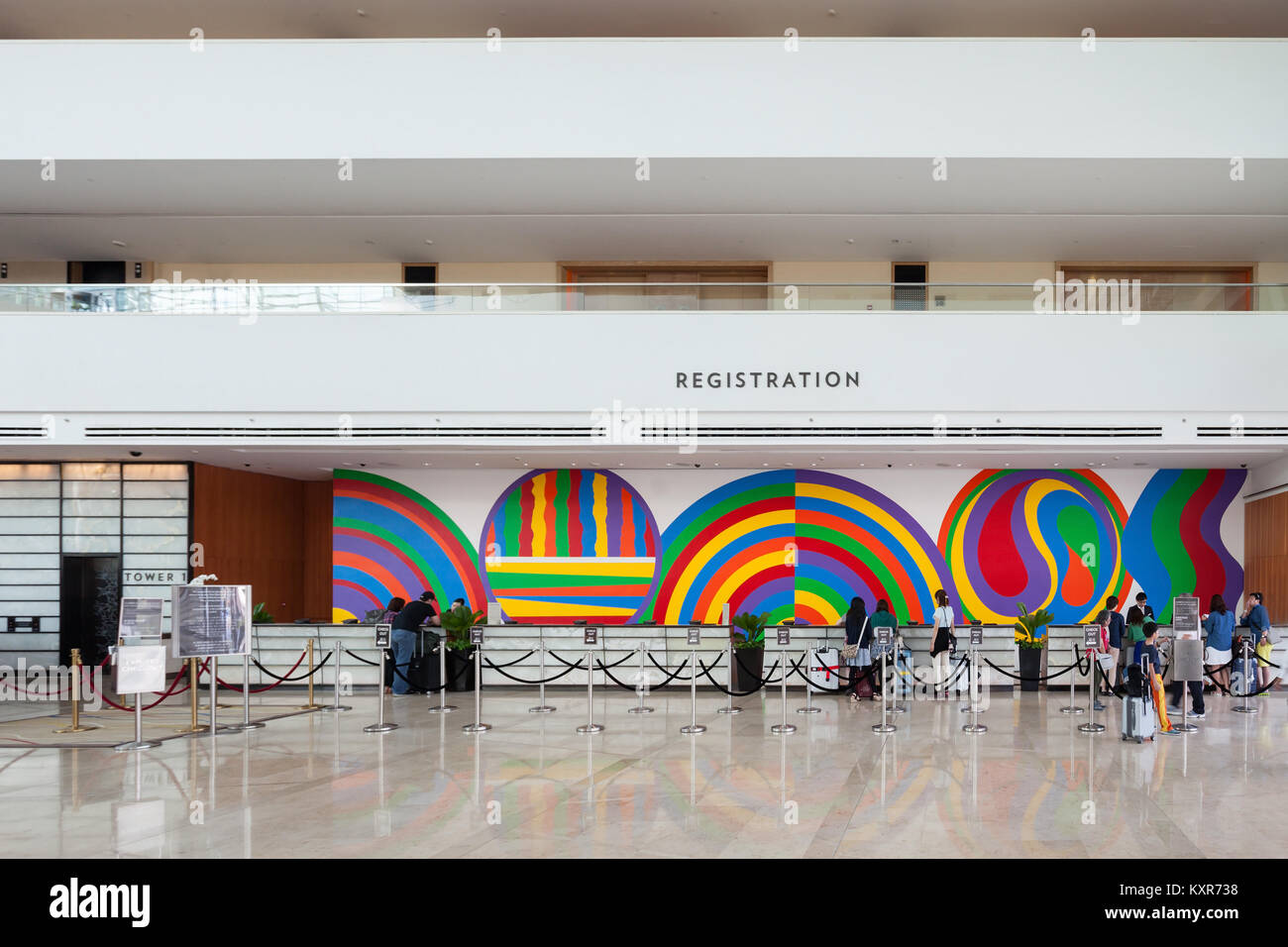 Singapur - Oktober 18, 2014: Marina Bay Sands Hotel Interieur. Stockfoto