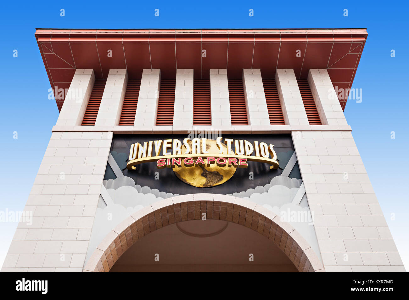 Singapur - 17. OKTOBER 2014: Universal Studios Singapur ist ein Themenpark in Resorts World Sentosa auf der Insel Sentosa, Singapur entfernt. Stockfoto