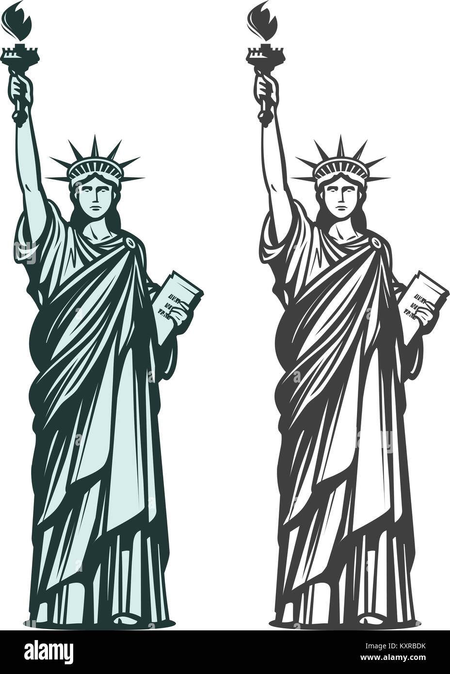 Die Freiheitsstatue. Symbol von New York oder USA. Vector Illustration Stock Vektor