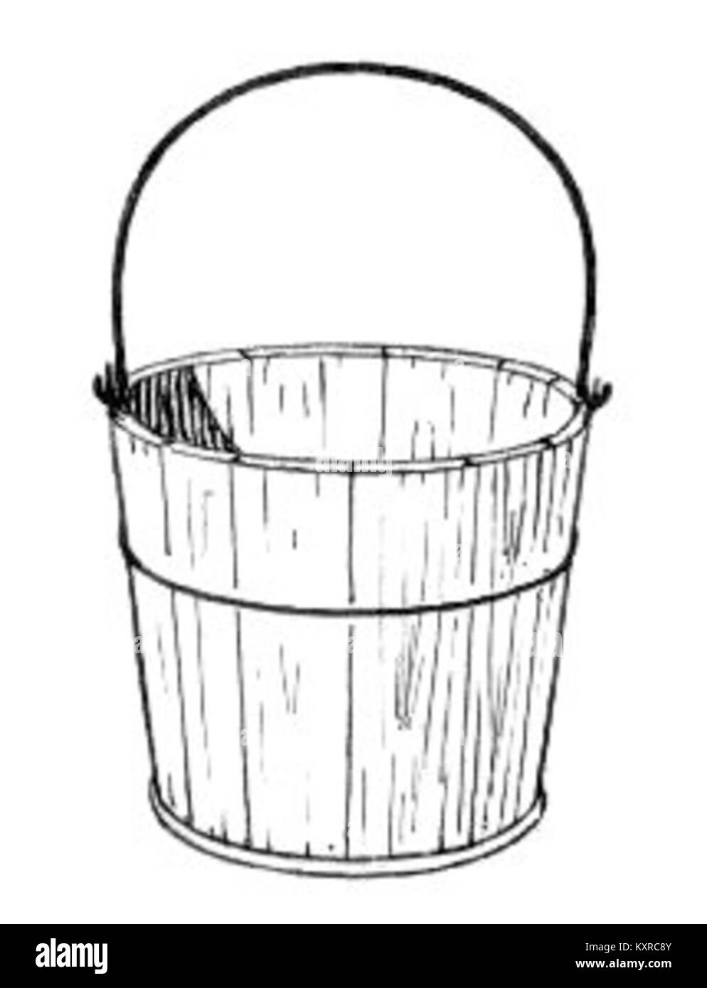 Foto eines Eimers, eines Behälters für den täglichen Gebrauch, in dem Flüssigkeiten oder Materialien aufbewahrt werden, mit einfachem Design und praktischer Zweckmäßigkeit. Stockfoto