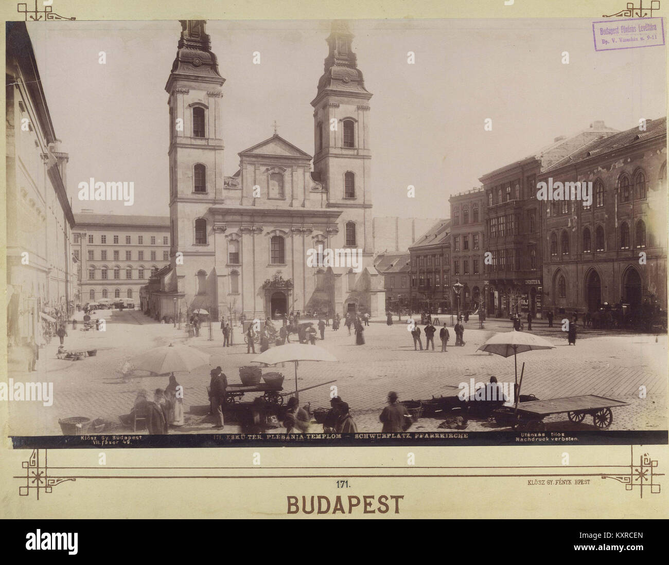 Budapest, V. Március 15. tér - Fortepan 82495 Stockfoto