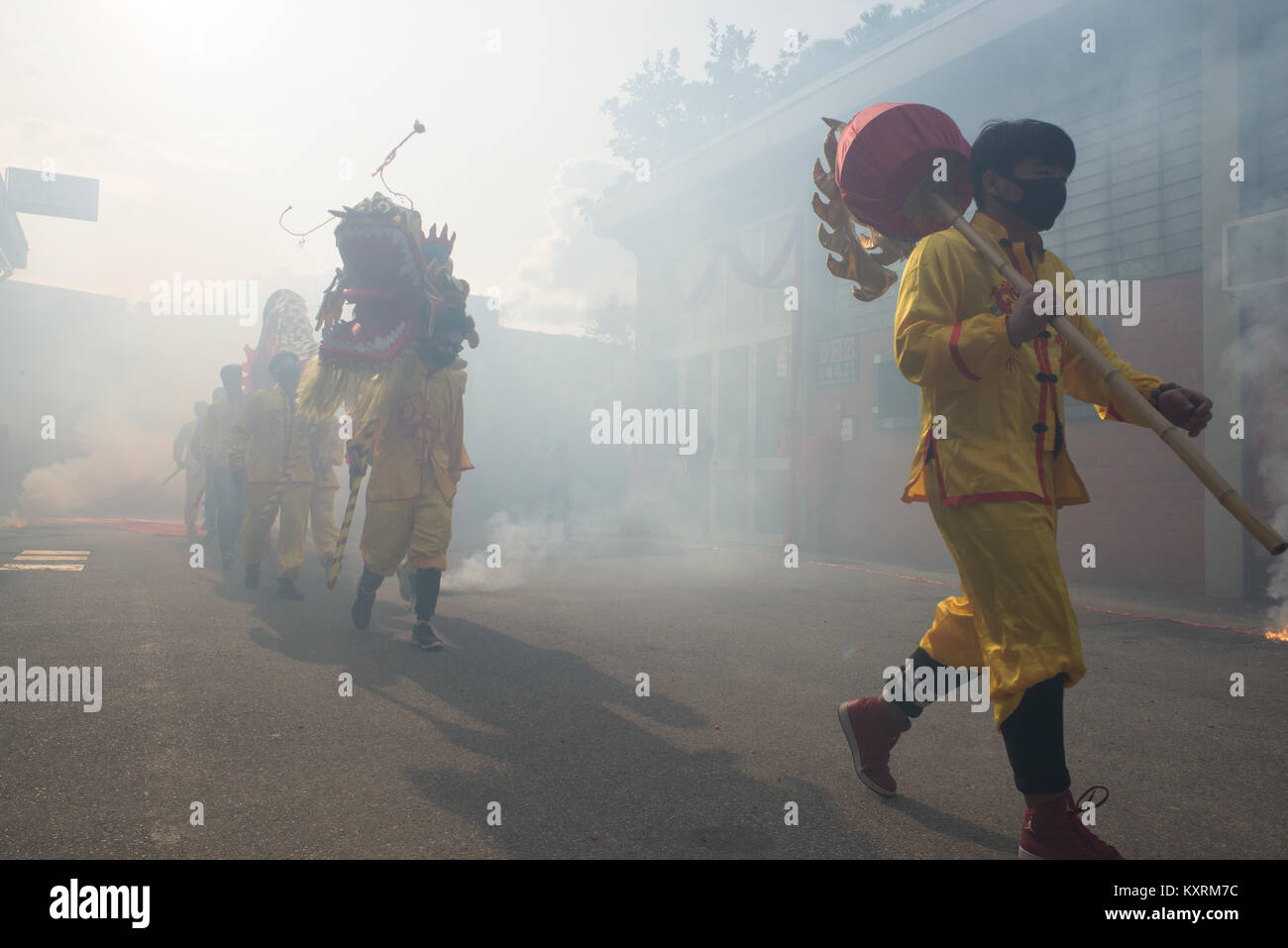 Die Feiern zum chinesischen Neujahr 2017 in Prato, Italien Stockfoto