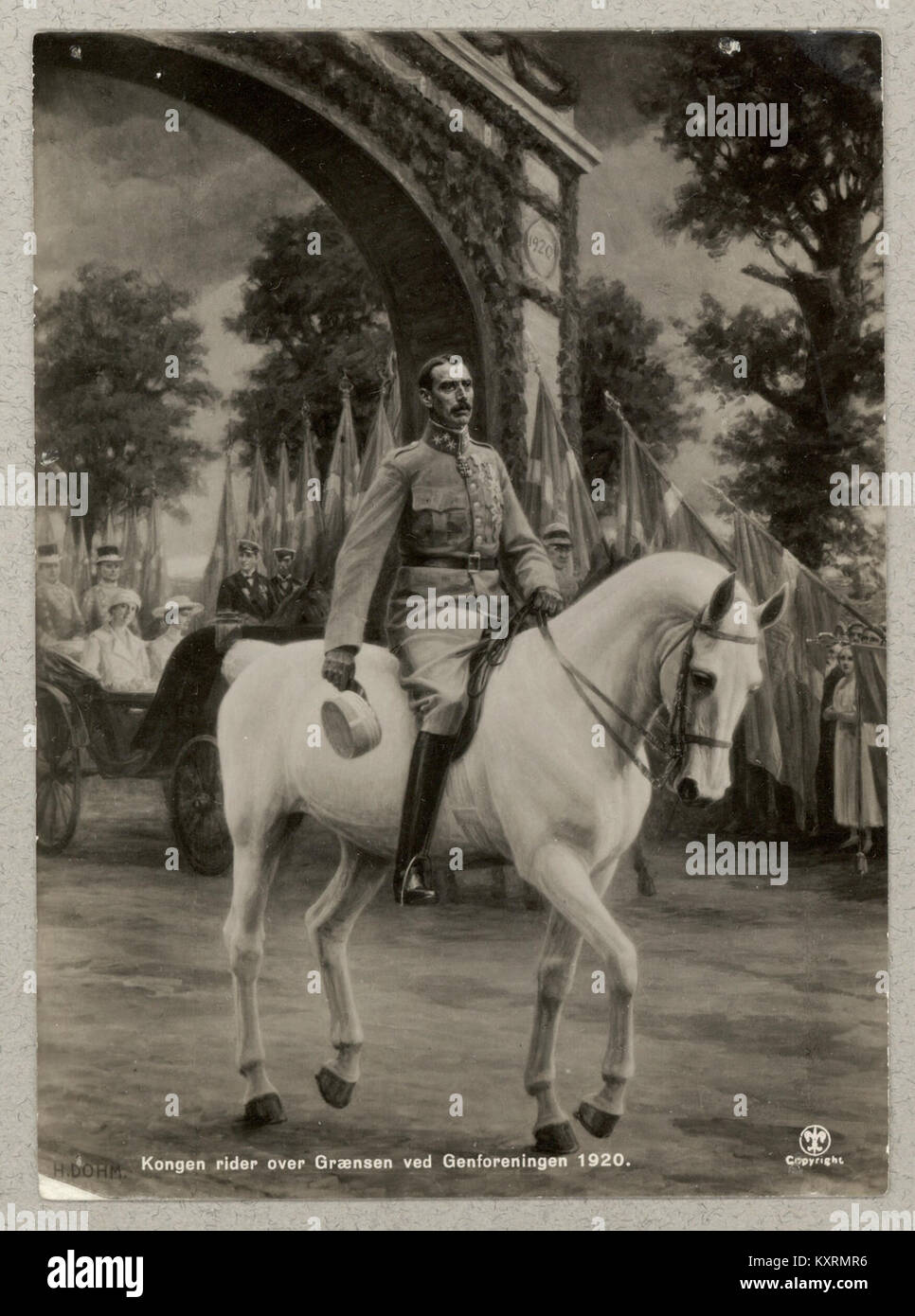 Christian X Rider über Graensen 1920 efter Genforeningen af Heinrich Dohm Stockfoto