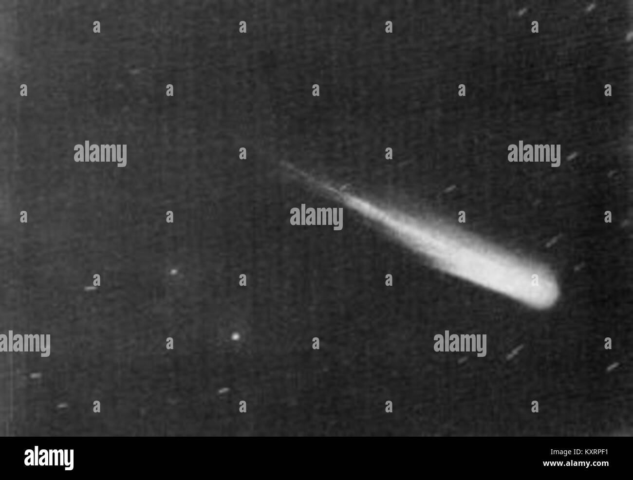 Der Komet C1947 S1, auch als Bester bekannt, ist ein periodischer Komet, der erstmals 1947 beobachtet wurde. Er folgt einer stark elliptischen Umlaufbahn und wurde für seine Sichtbarkeit und Helligkeit während seiner Durchfahrt durch das innere Sonnensystem bekannt. Stockfoto
