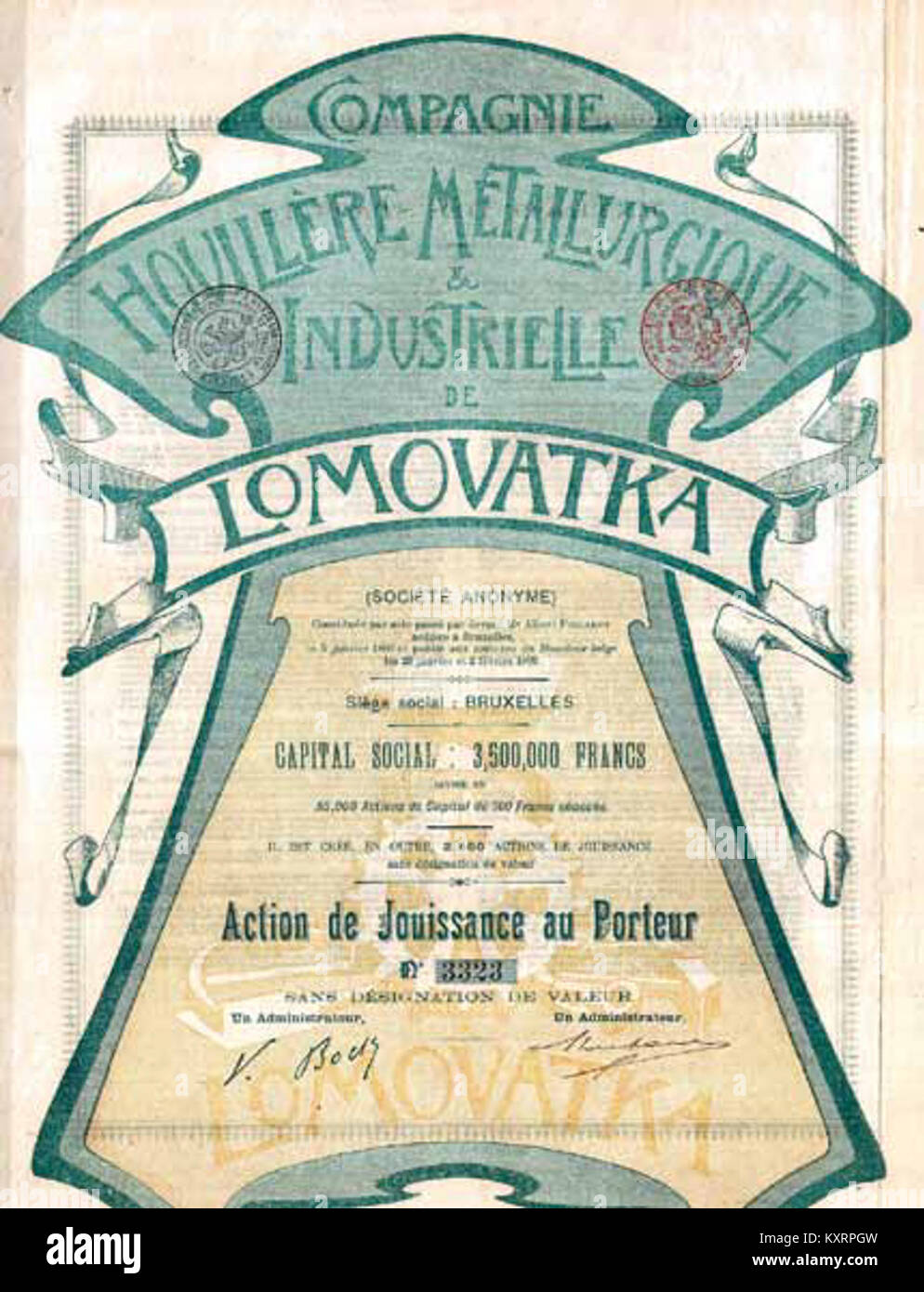 Hovillere & Companie Industrielle de Lomovatka Stockfoto