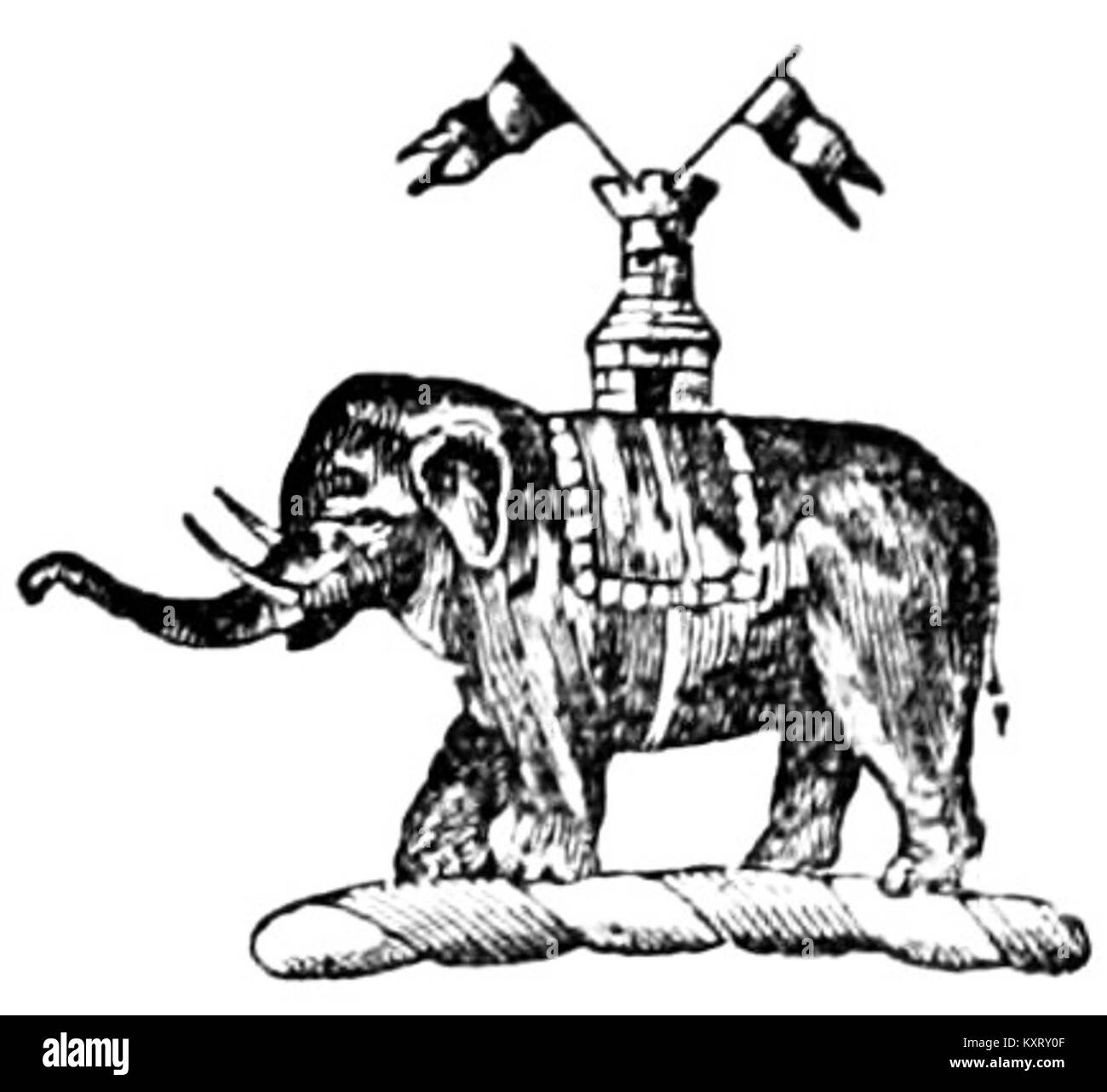 Illustration des Wappens der Worshipful Company of Cutlers auf Seite 27 von „an Historical Essay on the Livery Companies of London“, das das Wappen einer der historischen Handelsgilden Londons darstellt. Stockfoto