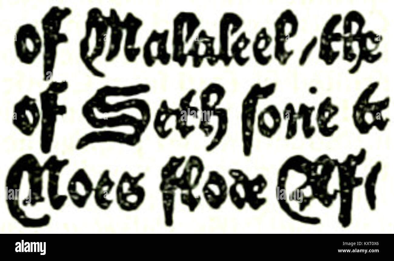 Ein Auszug aus der 1911 erschienenen Enzyklopädie Britannica, die sich auf die Typographie und den Druck von Dictes and Sayings (1477) bezieht, eines der frühesten gedruckten englischen Bücher, die in der Geschichte des Buchdrucks und der Literatur von Bedeutung sind. Stockfoto