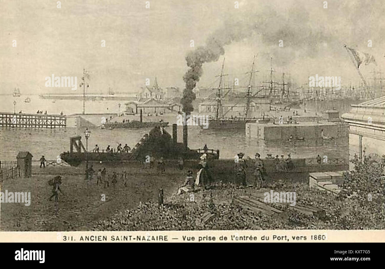 Entrée du Port de Saint-Nazaire en 1860 Stockfoto