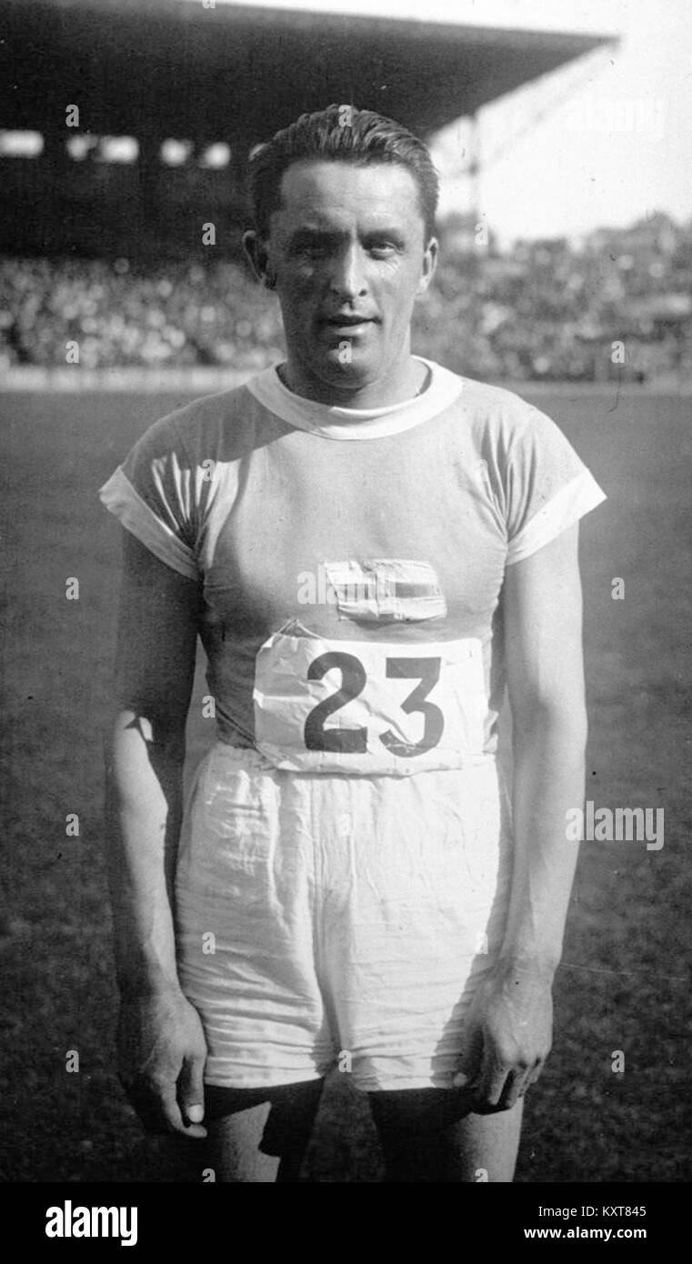 Erik Wilén (1898–1982) war ein finnischer Sprinter, der an den Olympischen Spielen 1920, 1924 und 1928 teilnahm. Stockfoto
