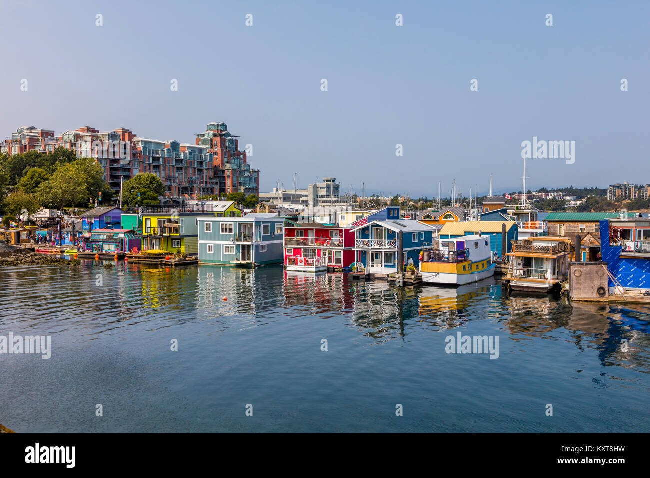 Fisherman's Wharf eine bunte float Home Community in Victoria auf Vancouver Island in British Columbia, Kanada Stockfoto