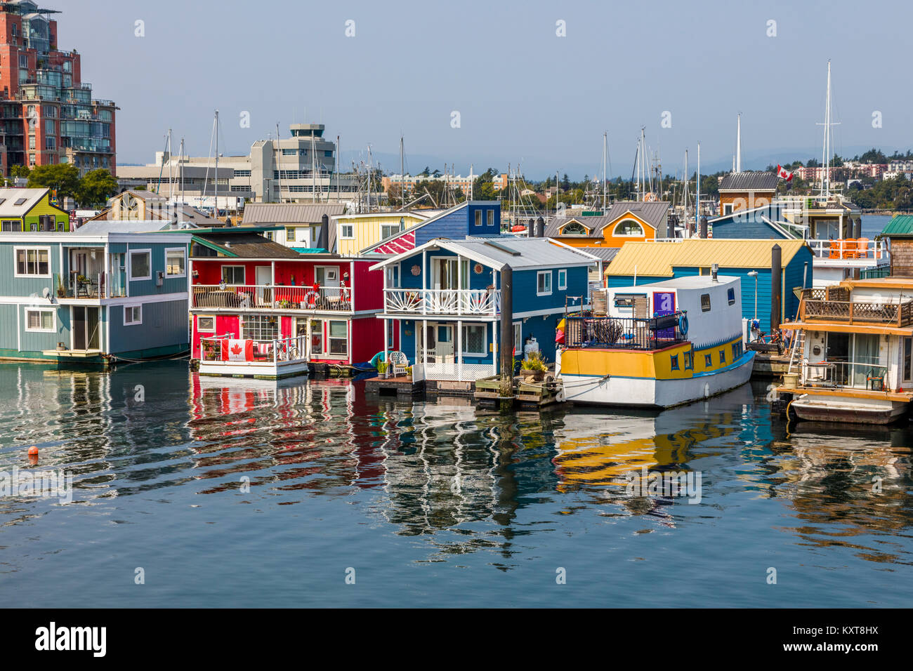 Fisherman's Wharf eine bunte float Home Community in Victoria auf Vancouver Island in British Columbia, Kanada Stockfoto