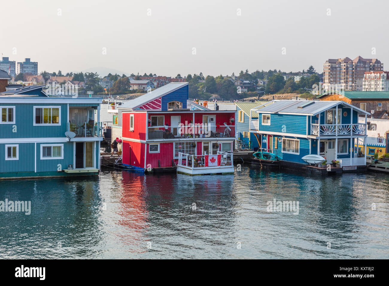 Fisherman's Wharf eine bunte float Home Community in Victoria auf Vancouver Island in British Columbia, Kanada Stockfoto