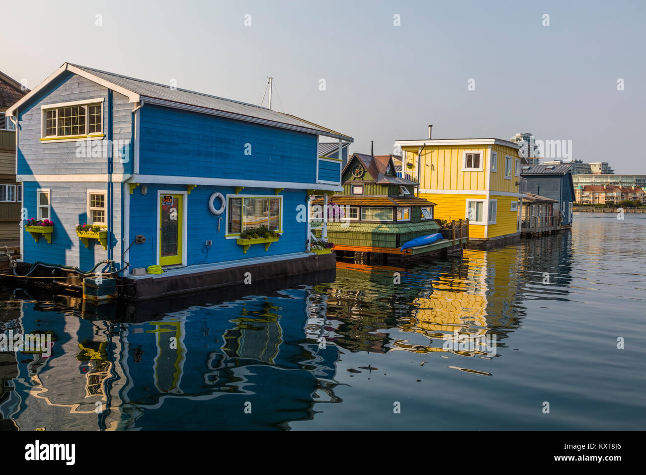 Fisherman's Wharf eine bunte float Home Community in Victoria auf Vancouver Island in British Columbia, Kanada Stockfoto