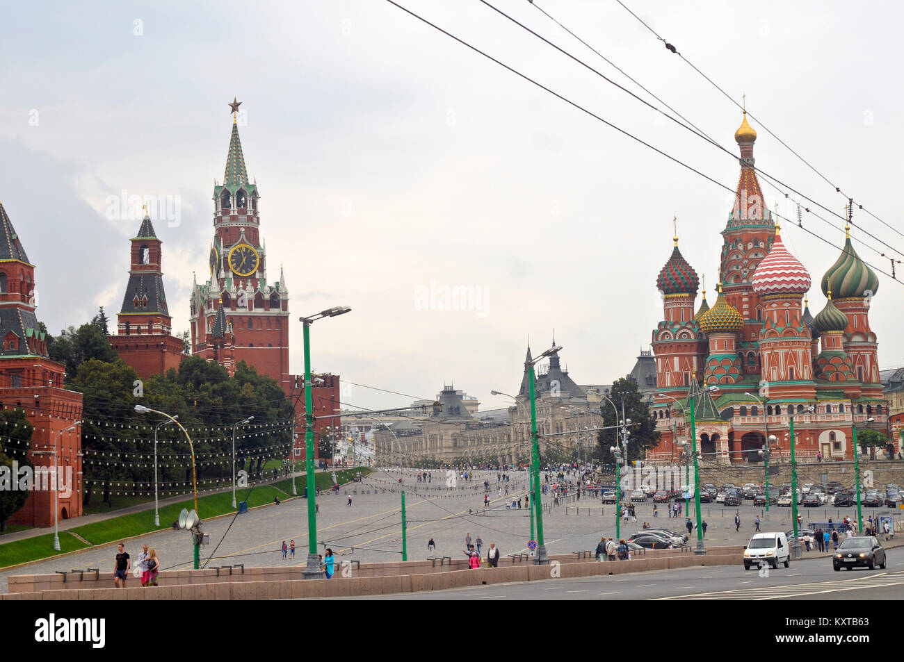 Der Rote Platz (hl. Basilius Kathedrale, Kreml, Gummi Markt), Moskau, Russland Stockfoto