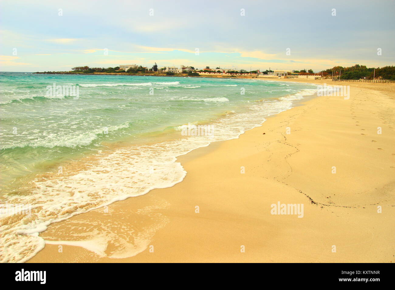 Sandstrand Punta Prosciutto, Apulien, Italien Stockfoto