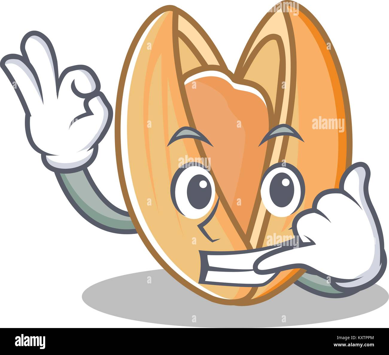 Rufen Sie mich an Pistazie Maskottchen Karikatur Stock Vektor