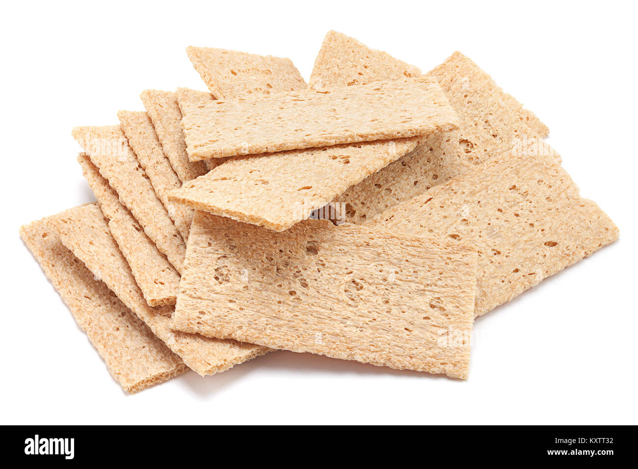 Wenig Kalorien snack Brot isoliert auf weiss Stockfoto