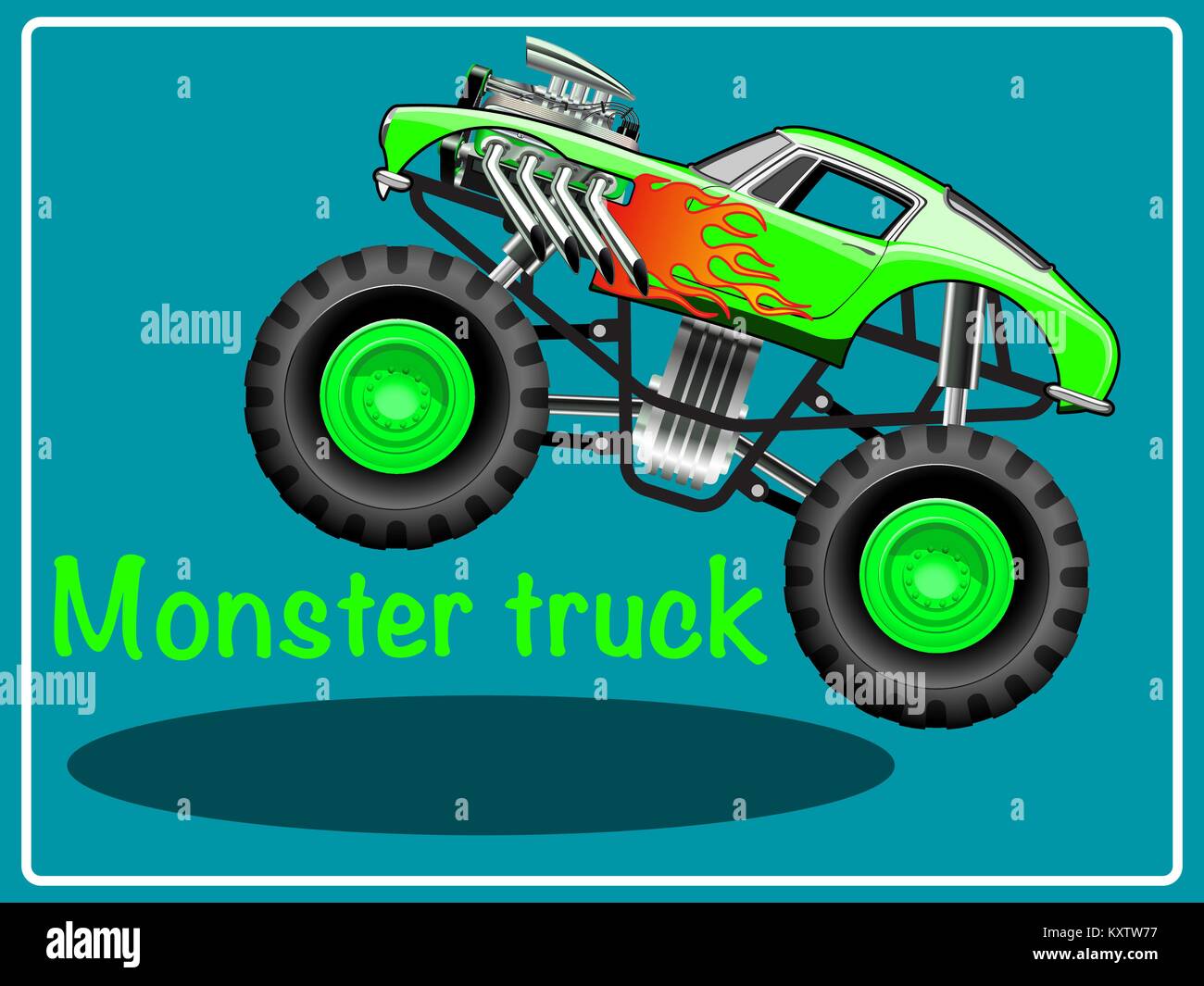 Cartoon Monster Truck. Stock Vektor