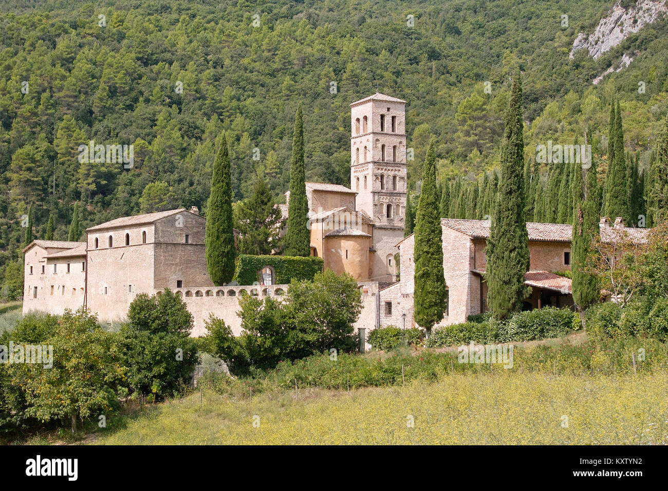 Abtei von San Pietro in valle, valnerina, in der Provinz Terni, Umbrien, Italien Stockfoto