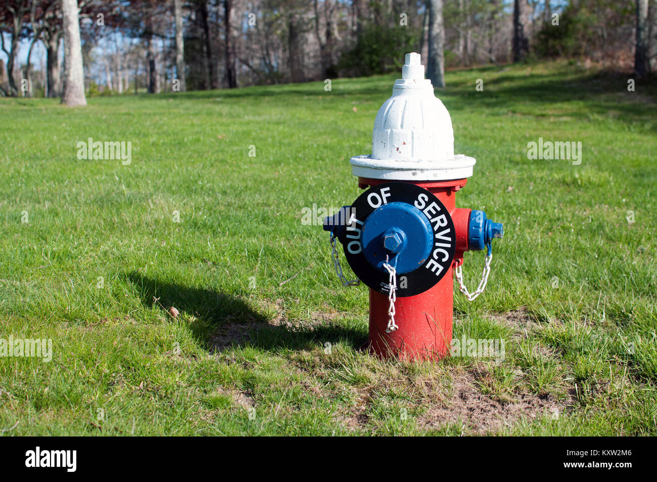 Hydrant mit out of Service anmelden Stockfoto