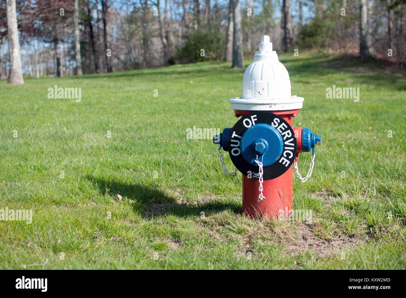 Hydrant mit out of Service anmelden Stockfoto