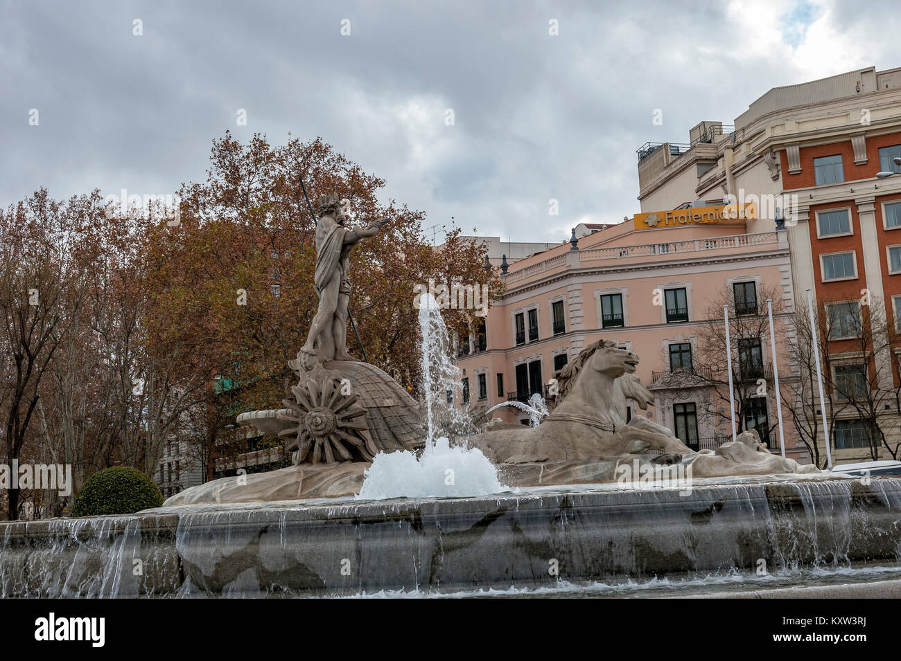 Neptuno Brunnen, Madrid, Spanien Stockfoto