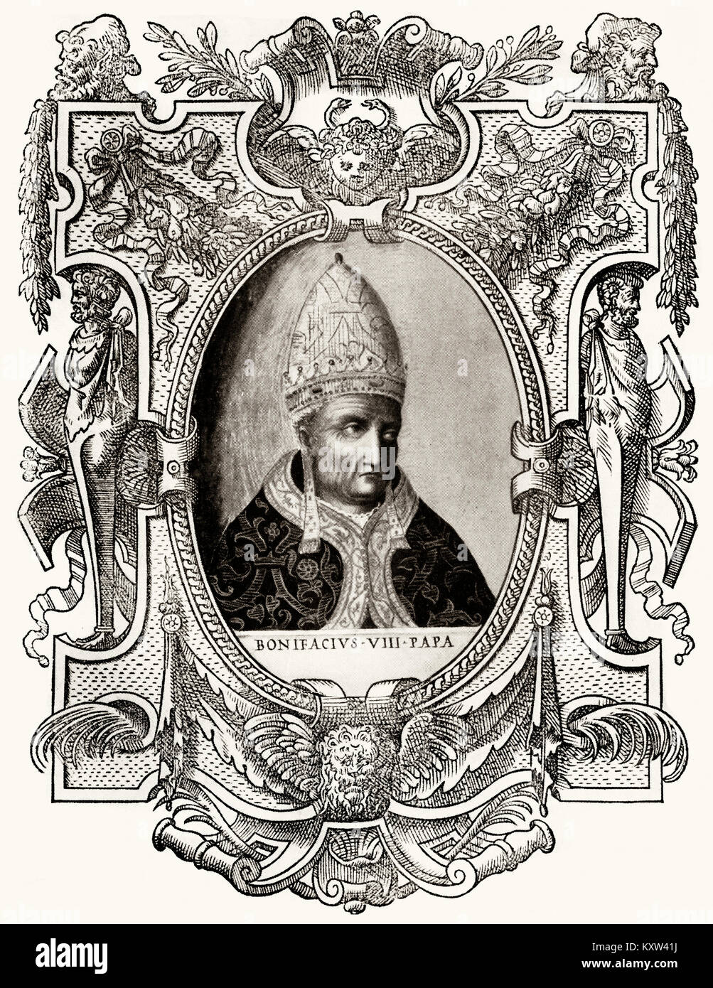Bonifatius VIII., Papst von 1294 bis zu seinem Tod im Jahre 1303 Stockfoto
