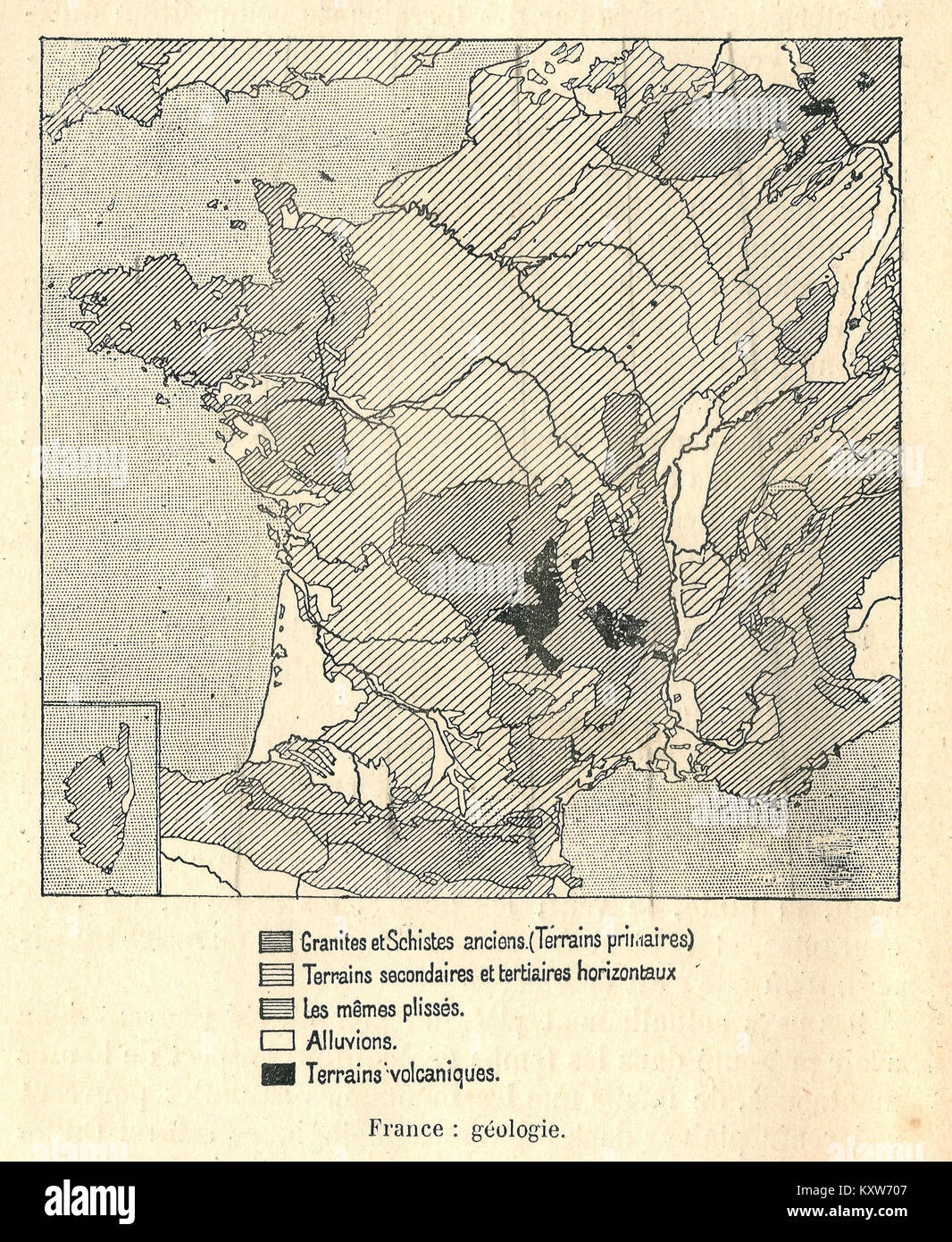 Frankreich & Kolonien -1894- géologie Stockfoto